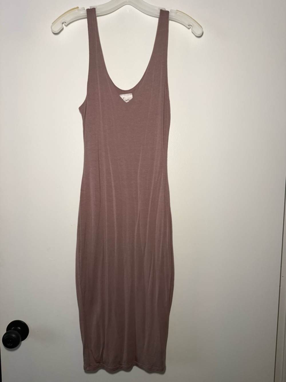 Sleeveless Mauve Brown Bodycon Midi Dress Casual Tank Women’s XS Livi Olivia Rae